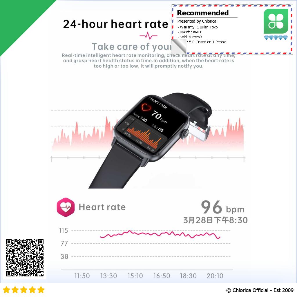 SKMEI Smartwatch Heart Rate Blood Oxygen QS08 PRO