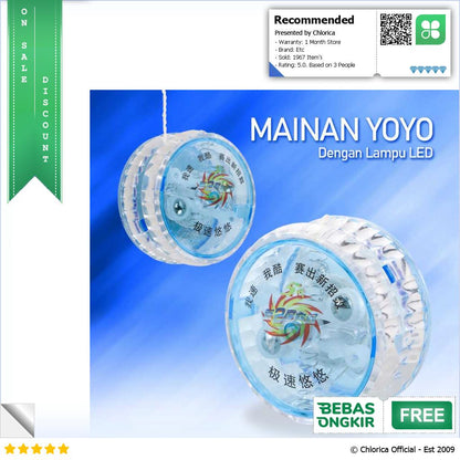 HQYP Everlocity Mainan Yoyo Responsive Lampu LED Light Up 9987B