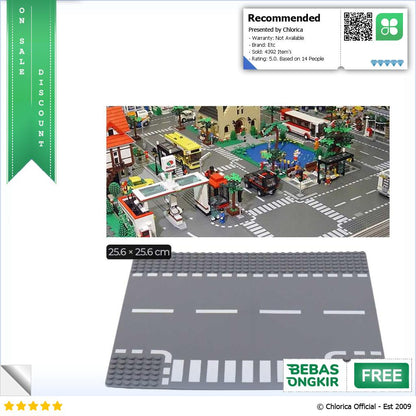 KACUU Base Plate Jalan Raya LEGO Building Blocks Road 25.6x25.6cm KA EN 213