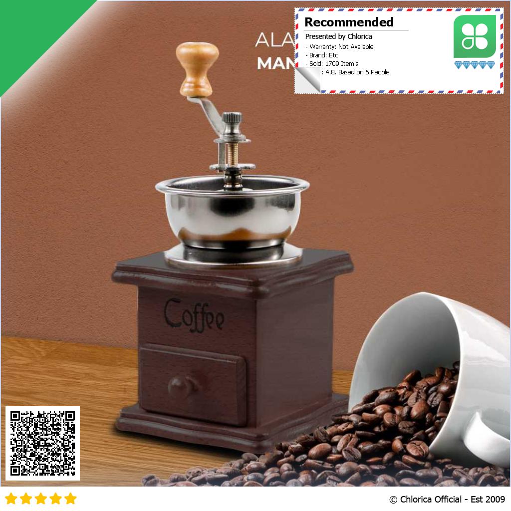 Mrosaa Alat Penggiling Kopi Manual Coffee Grinder Wood Adjustable 16290