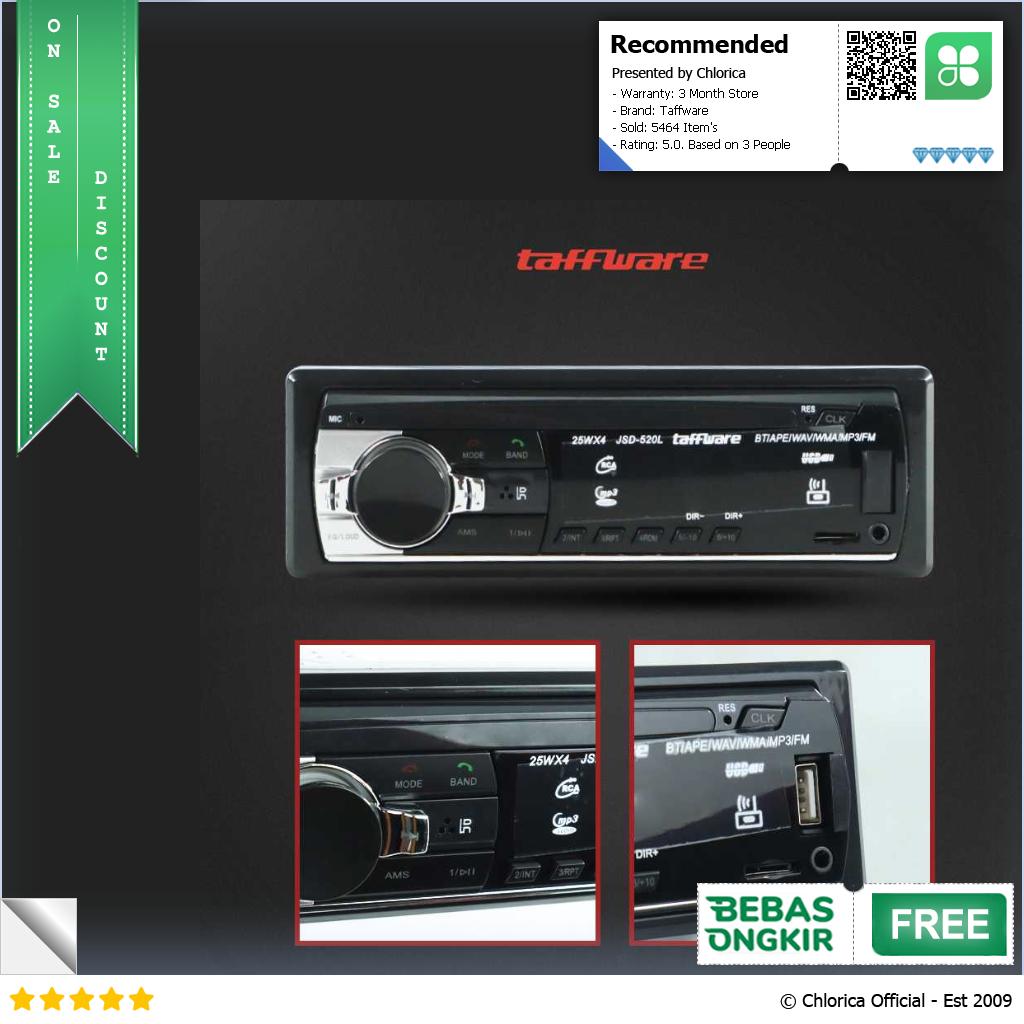 Taffware Tape Mobil Audio Multifungsi Bluetooth MP3 FM Radio JSD 520L