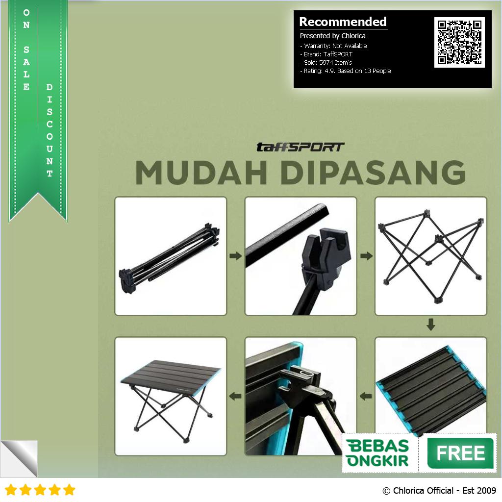 TaffSPORT Meja Lipat Piknik Foldable Portable Aluminium Table 8825