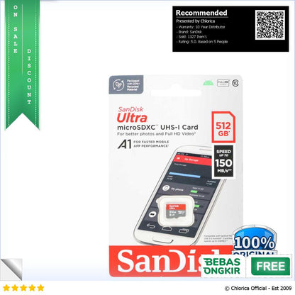 SanDisk Ultra microSDXC Card UHS I Class 10 A1 150MB s SDSQUAC