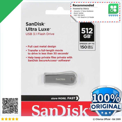 SanDisk Ultra Luxe Flashdisk USB 3.1 Gen 1 SDCZ74