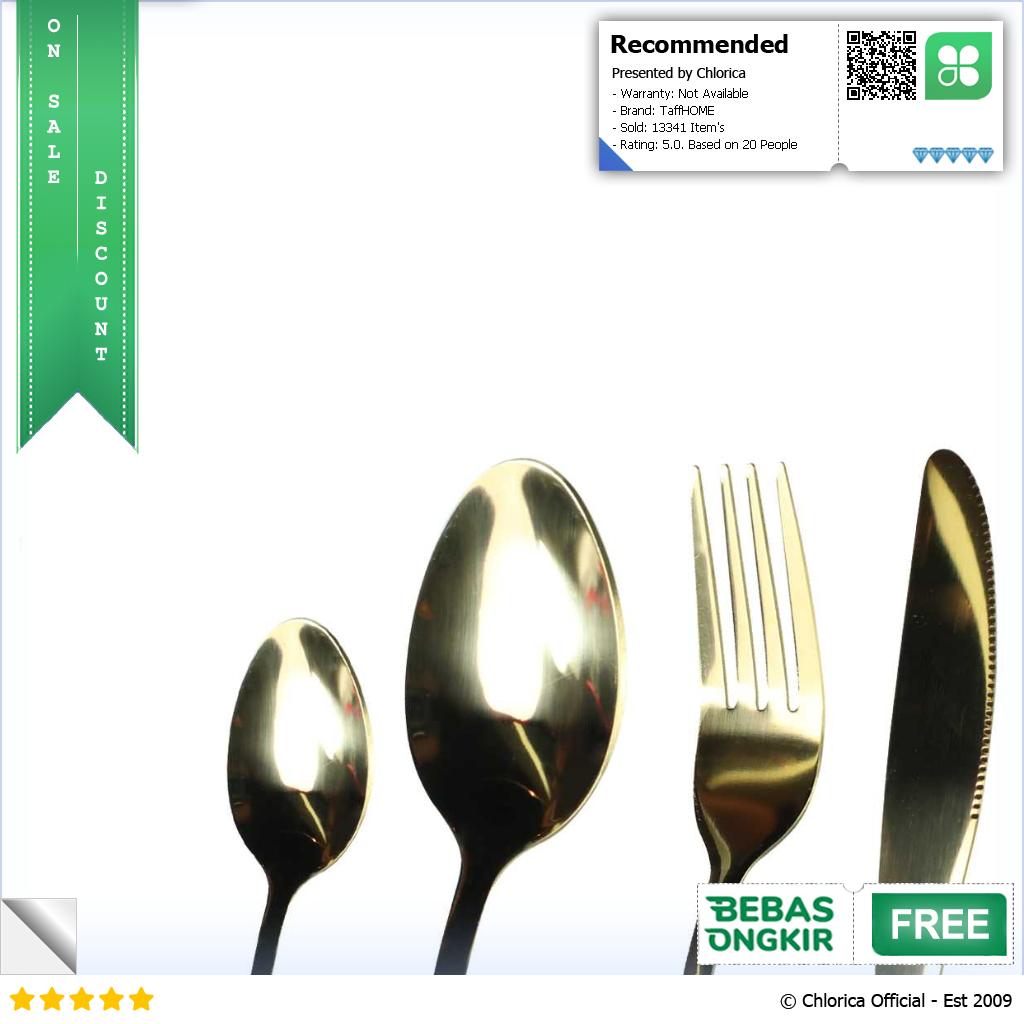 TaffHOME Set Alat Makan Perlengkapan Sendok Garpu Pisau Cutlery 24 PCS TW824