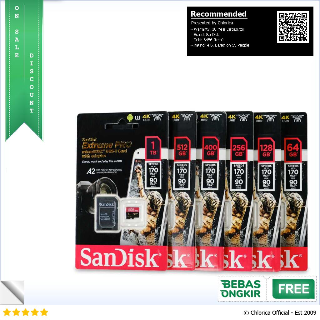 SanDisk Extreme Pro microSDXC UHS I Class 10 A2 V30 U3 170MB s SDSQXCY