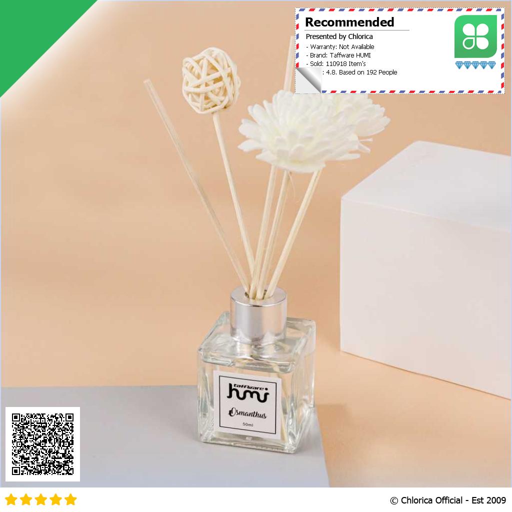 Taffware HUMI Pengharum Ruangan Reed Diffuser with Rattan Sticks 50 ml DF 099