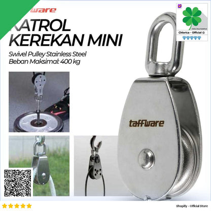 Taffware Katrol Kerekan Mini Serbaguna Swivel Pulley Stainless Steel