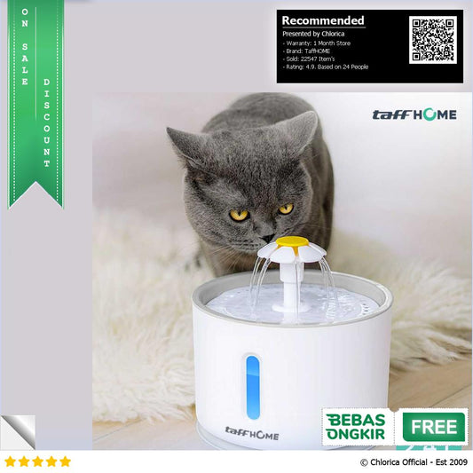 TaffHOME Water Dispenser Fountain Tempat Minum Anjing 2.4L DR008