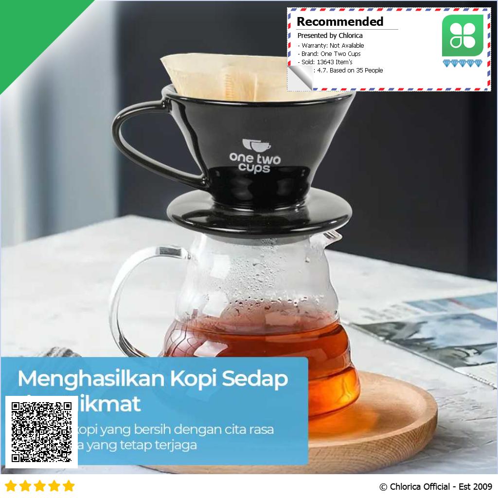 One Two Cups Filter Penyaring Kopi V60 Glass Coffee Filter Dripper ZM639