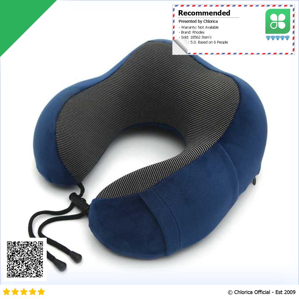 Rhodey Bantal Leher U Shape Travel Neck Pillow Memory Foam Beludru SER43