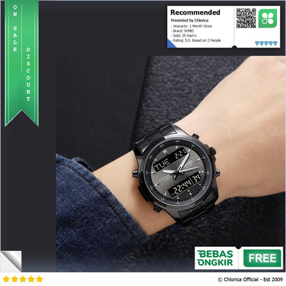 SKMEI Jam Tangan Digital Analog Waterproof Alarm 2049