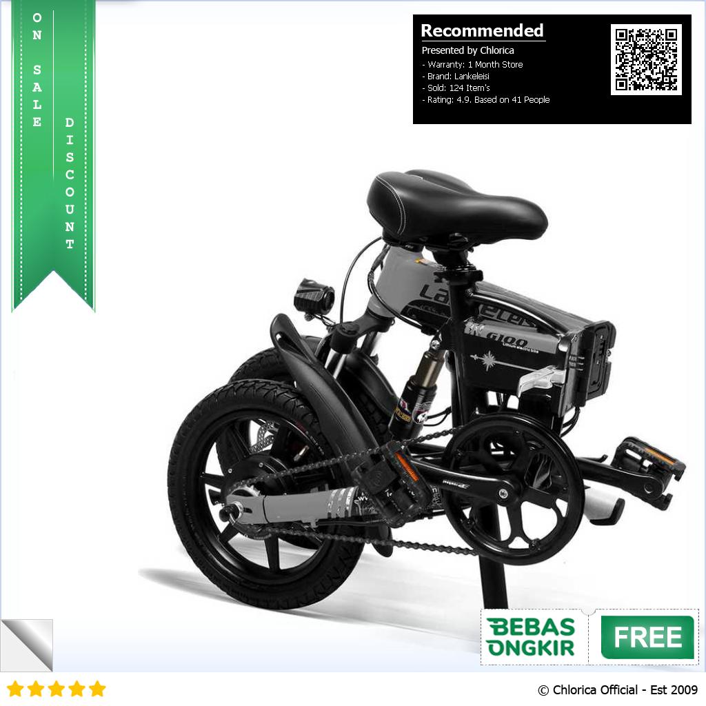 Lankeleisi Sepeda Listrik Lipat Folding Bike Moped 36V 8.7AH G100