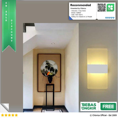 TaffLED Lampu Dinding Hias Rumah LED Corridor Warm White 3000K 6W F0011