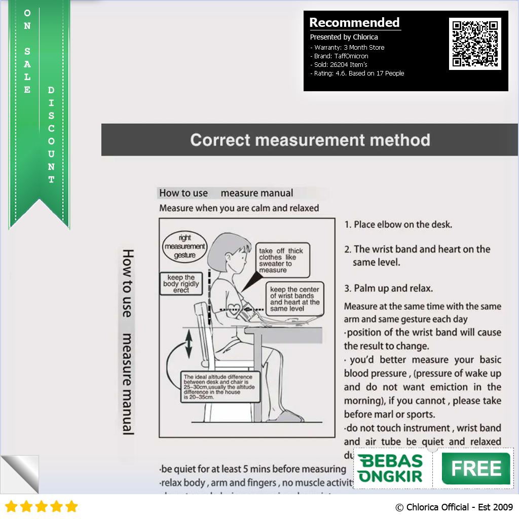 TaffOmicron Pengukur Tekanan Darah Tensimeter Sphygmomanometer BW 3205