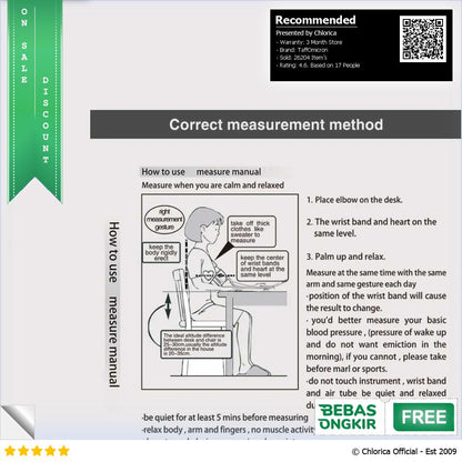 TaffOmicron Pengukur Tekanan Darah Tensimeter Sphygmomanometer BW 3205