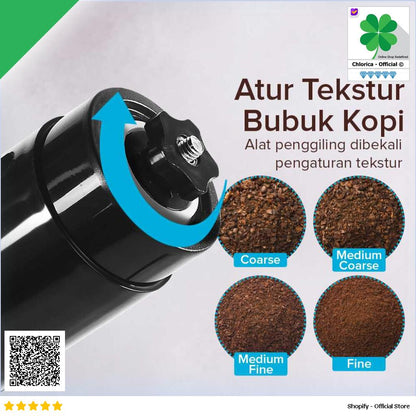 One Two Cups Alat Penggiling Kopi Manual Coffee Grinder Adjustable 60g RH200