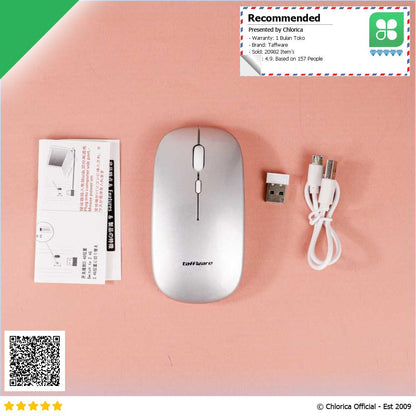 Taffware Silent Mouse Rechargeable Dual Mode Bluetooth 5.0 dan 2.4GHz M8120G