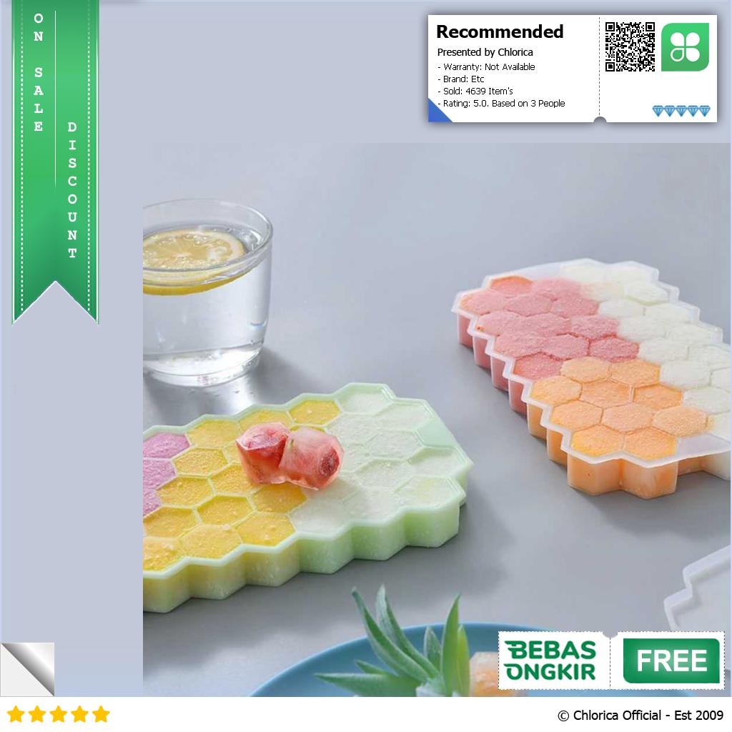 SILIKOLOVE Cetakan Es Batu Ice Cube Tray Honeycomb Heksagon 37 Slot DU655