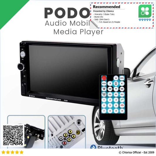 Podofo Audio Mobil Tape Media Player MP5 Bluetooth Touch Screen 7010B