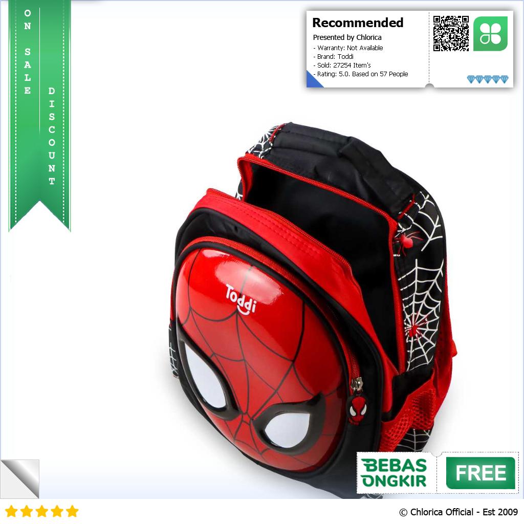 Toddi Tas Ransel Sekolah Anak Backpack Model Spiderman 1801