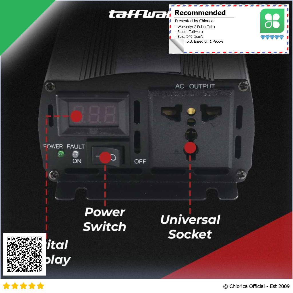 Taffware Power Inverter Mobil Pure Sine Wave DC 24 to AC 220V 1000W NBQ1000