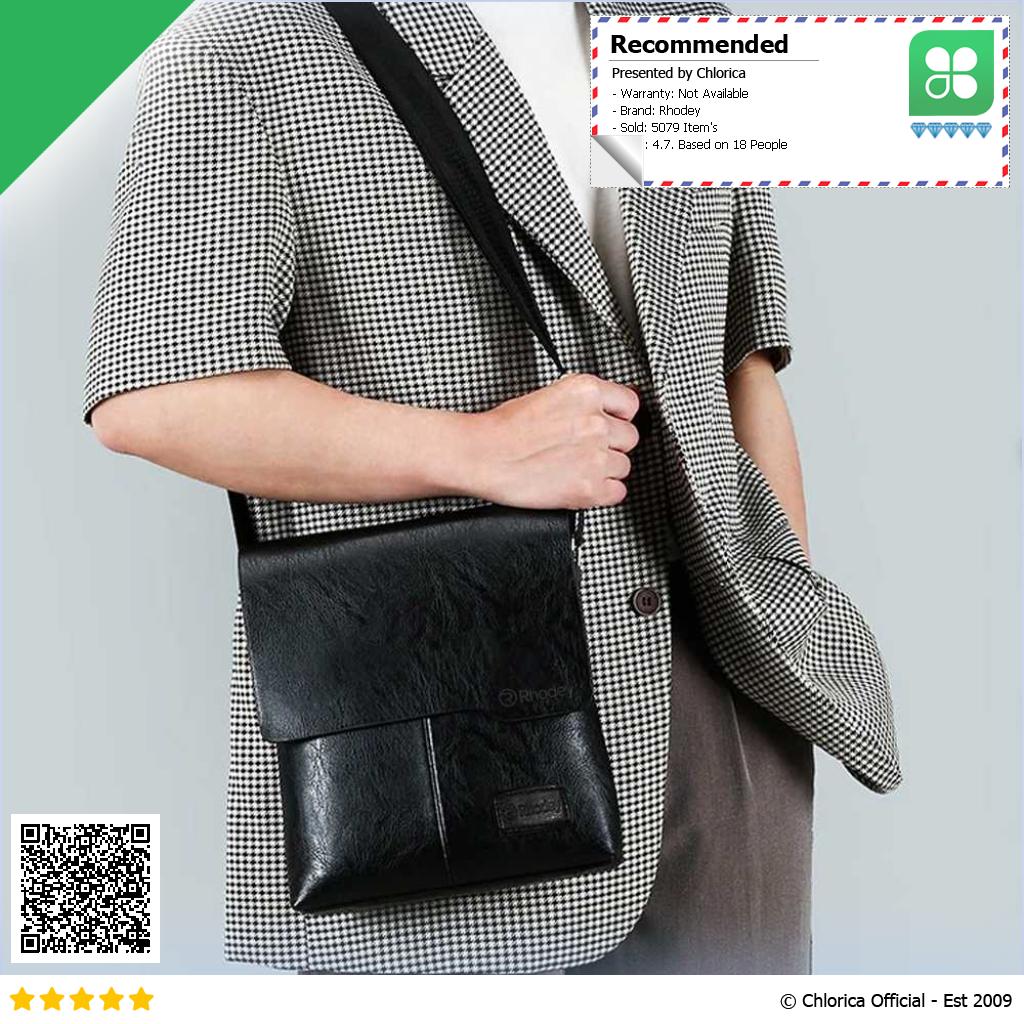 Rhodey Tas Selempang Bisnis Pria Elegant Messenger Bag PU Leather 9906