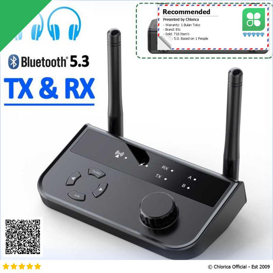 VIKEFON Bluetooth Adaptor 5.3 Audio Receiver Transmitter Wireless 10m B39