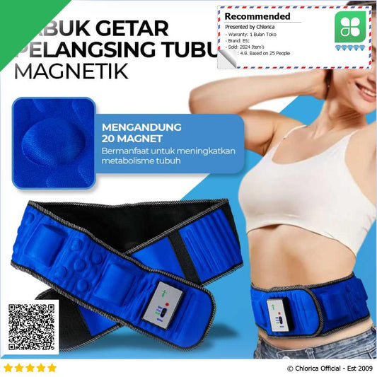 Sabuk Getar Pelangsing Tubuh Magnetik Heating Vibrating Belt Massager X5