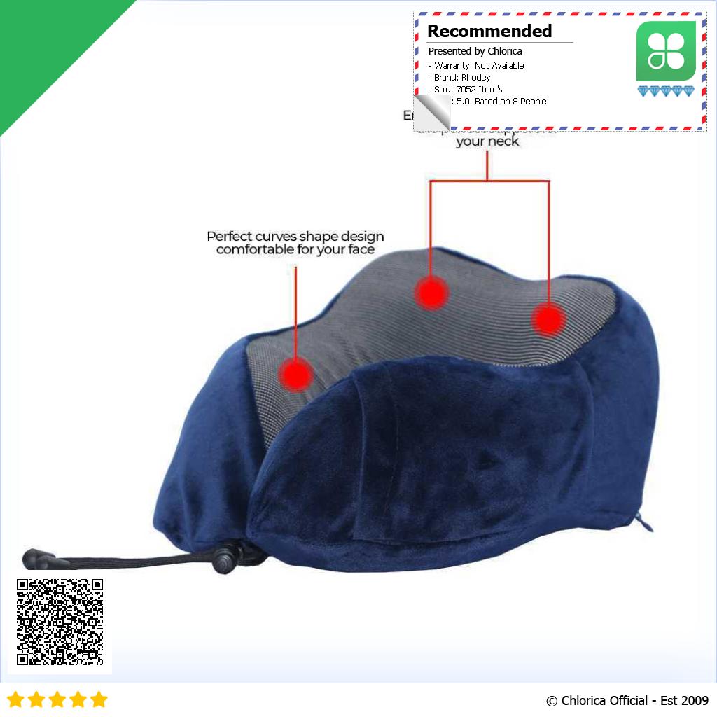 Rhodey Bantal Leher U Shape Travel Neck Pillow Memory Foam Beludru SER44