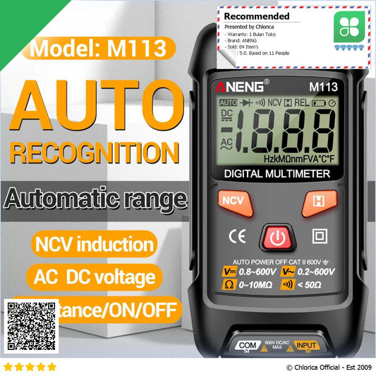 ANENG Digital Multimeter Portable NCV Non Contact 1999 Count 600V M113