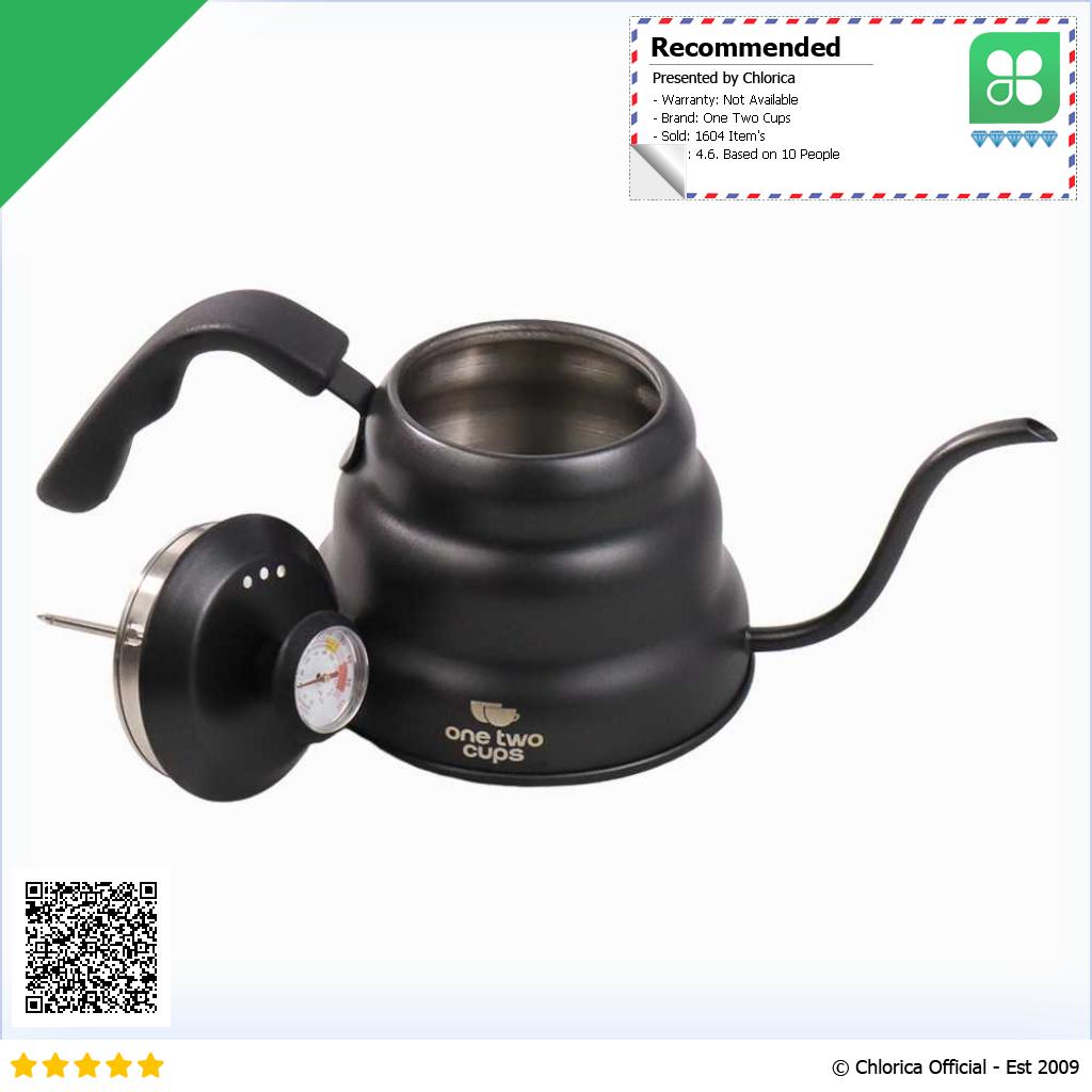 One Two Cups Teko Kopi Leher Angsa Pour Over Drip Kettle Thermometer KE4012