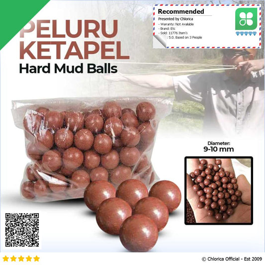 Yernea Peluru Ketapel Slingshot Ammo Hard Mud Balls 9 10mm 100 PCS PBP5