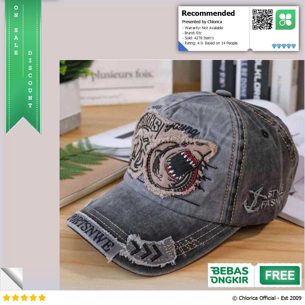 JAMONT Topi Baseball Cap Motif Bordir Shark G139