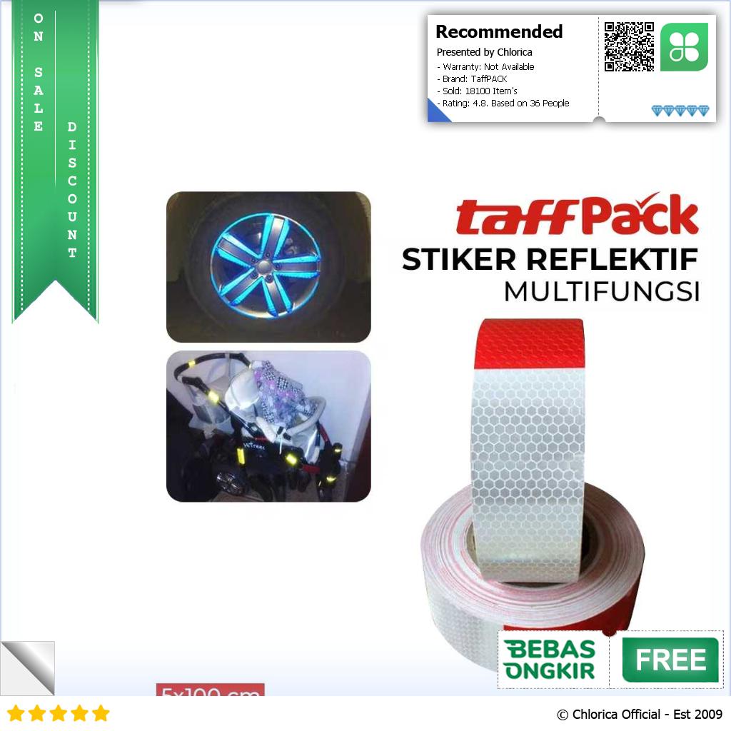 TaffPACK Stiker Reflektif Multifungsi Warning Strip Tape 5x100 cm