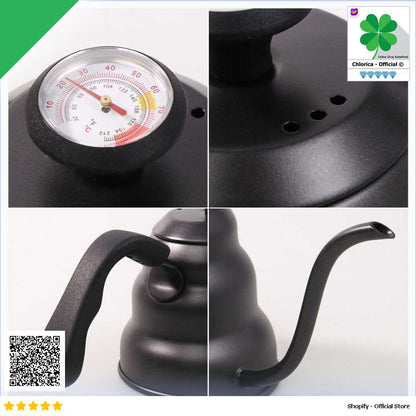 One Two Cups Teko Kopi Leher Angsa Pour Over Drip Kettle Thermometer KE4012