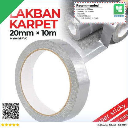 NiceLiving Lakban Karpet Super Sticky Cloth Floor Duct Tape 10M NL20