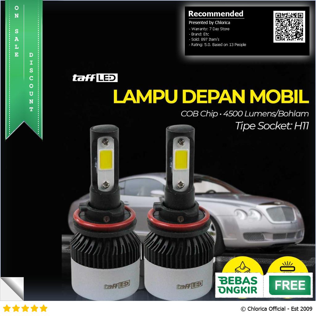 TaffLED Night Eye Lampu Depan Mobil Headlamp LED COB White 2 PCS S2