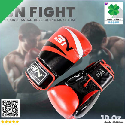 BN Fight Sarung Tangan Tinju Boxing Muay Thai Leather Glove Breathable BN02