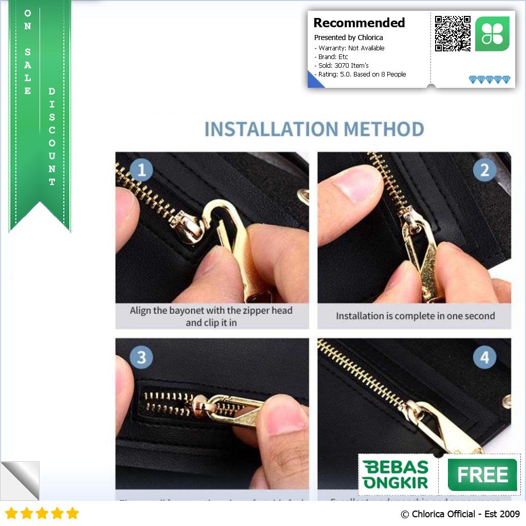 KALAX Kepala Ritsleting Pengganti Zipper Head Replacement 5 PCS KA09