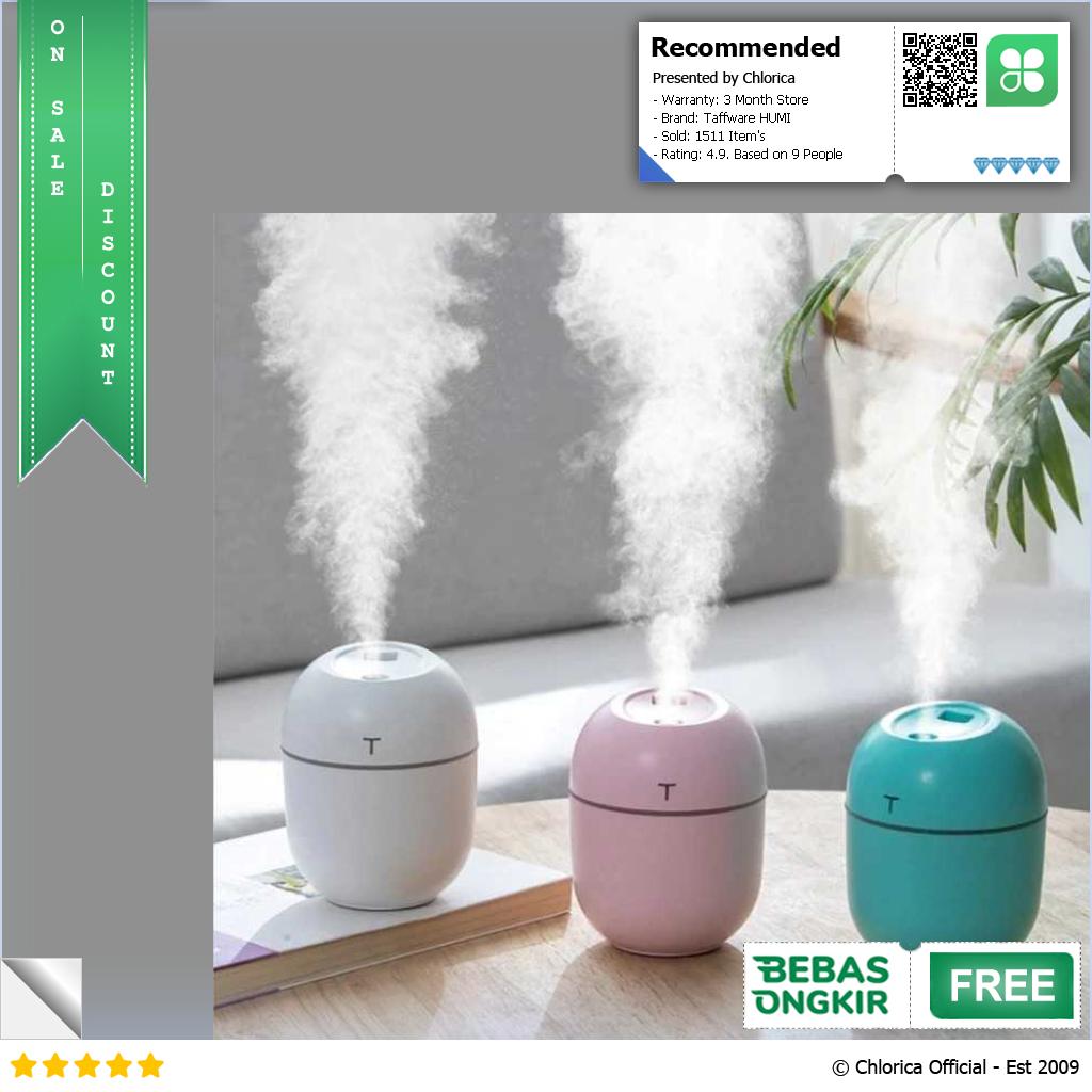 Taffware HUMI Mini Air Humidifier Aromatherapy LED Light 250ml HM22