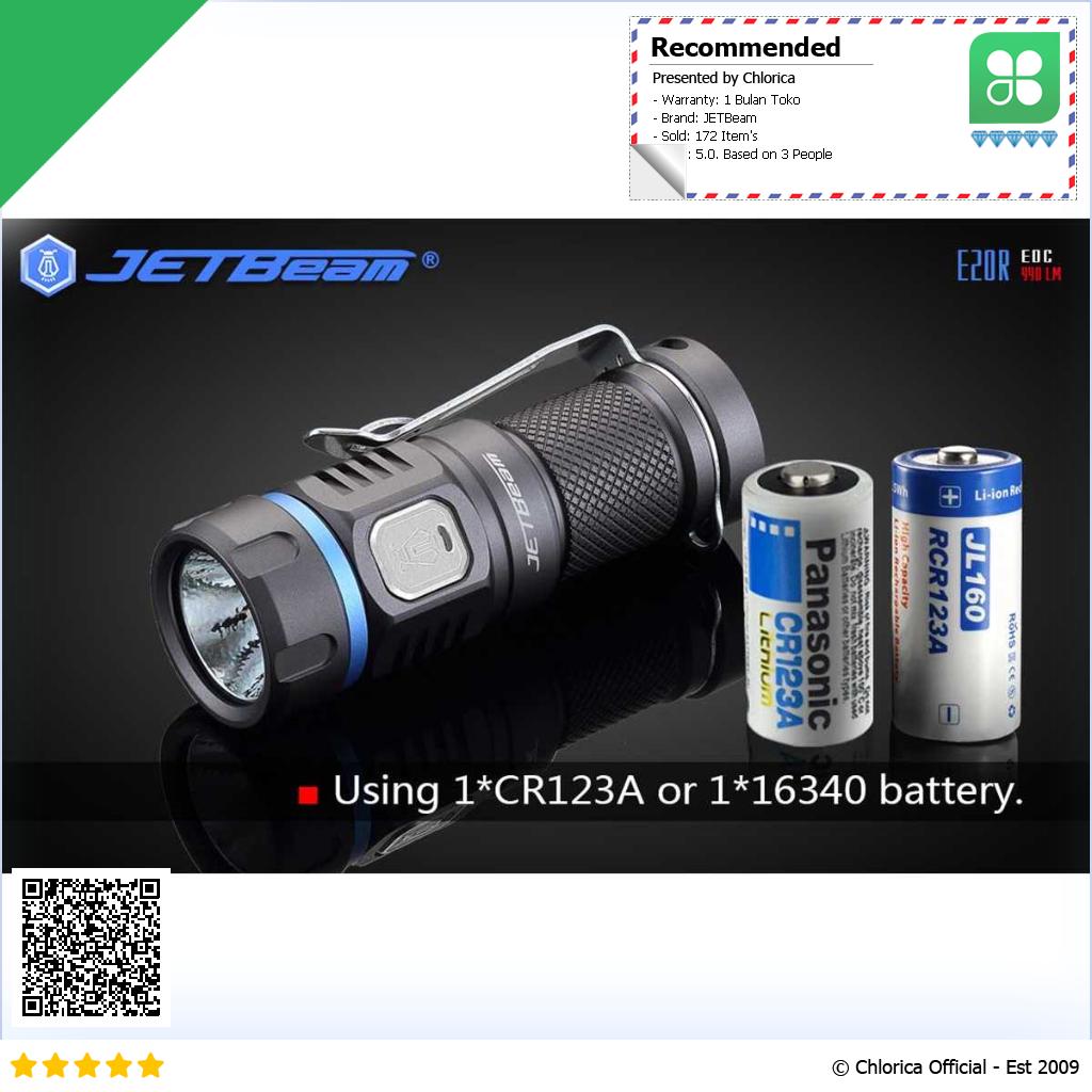 JETBeam Senter LED Luminus SST40 990 Lumens E20R