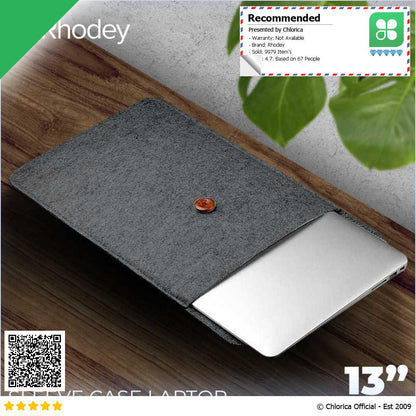 Rhodey Felt Button Style Sleeve Case Laptop Ultrabook DA58