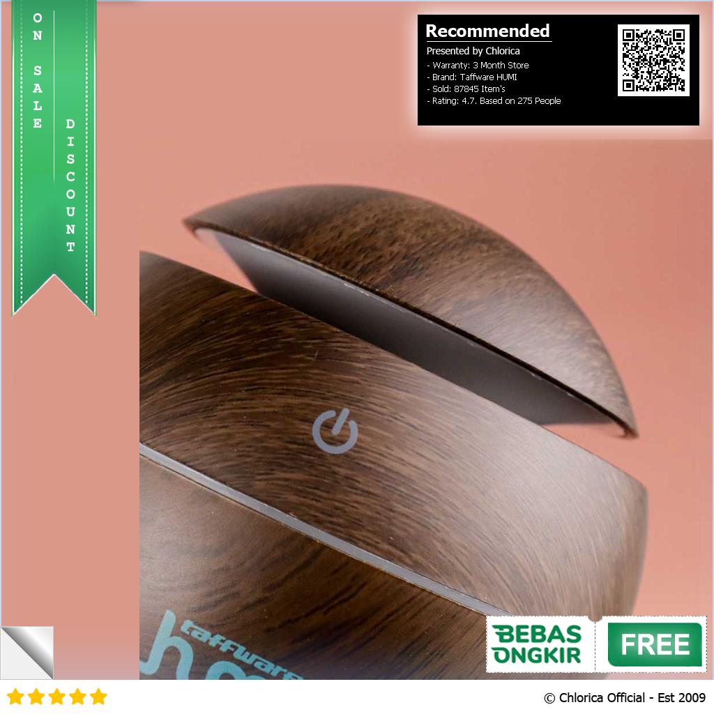 Taffware HUMI Air Humidifier Aromatherapy Oil Diffuser Wood 130ml H41