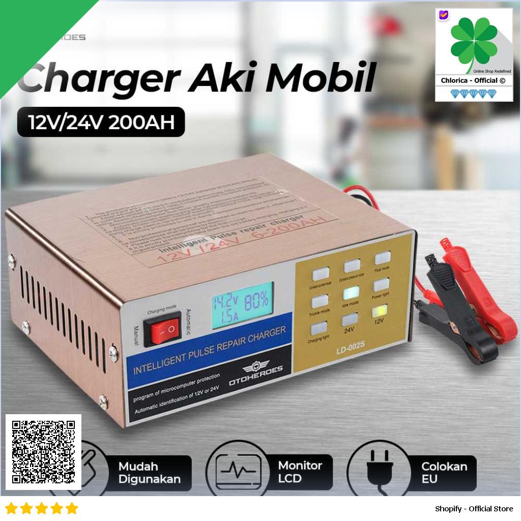 OTOHEROES Charger Aki Mobil Lead Acid Battery Charger 12V 24V 200AH LD 002S