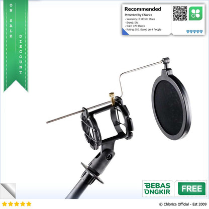 Microphone Stand Tripod with 2 x Smartphone Holder & Ring Light NB 03B