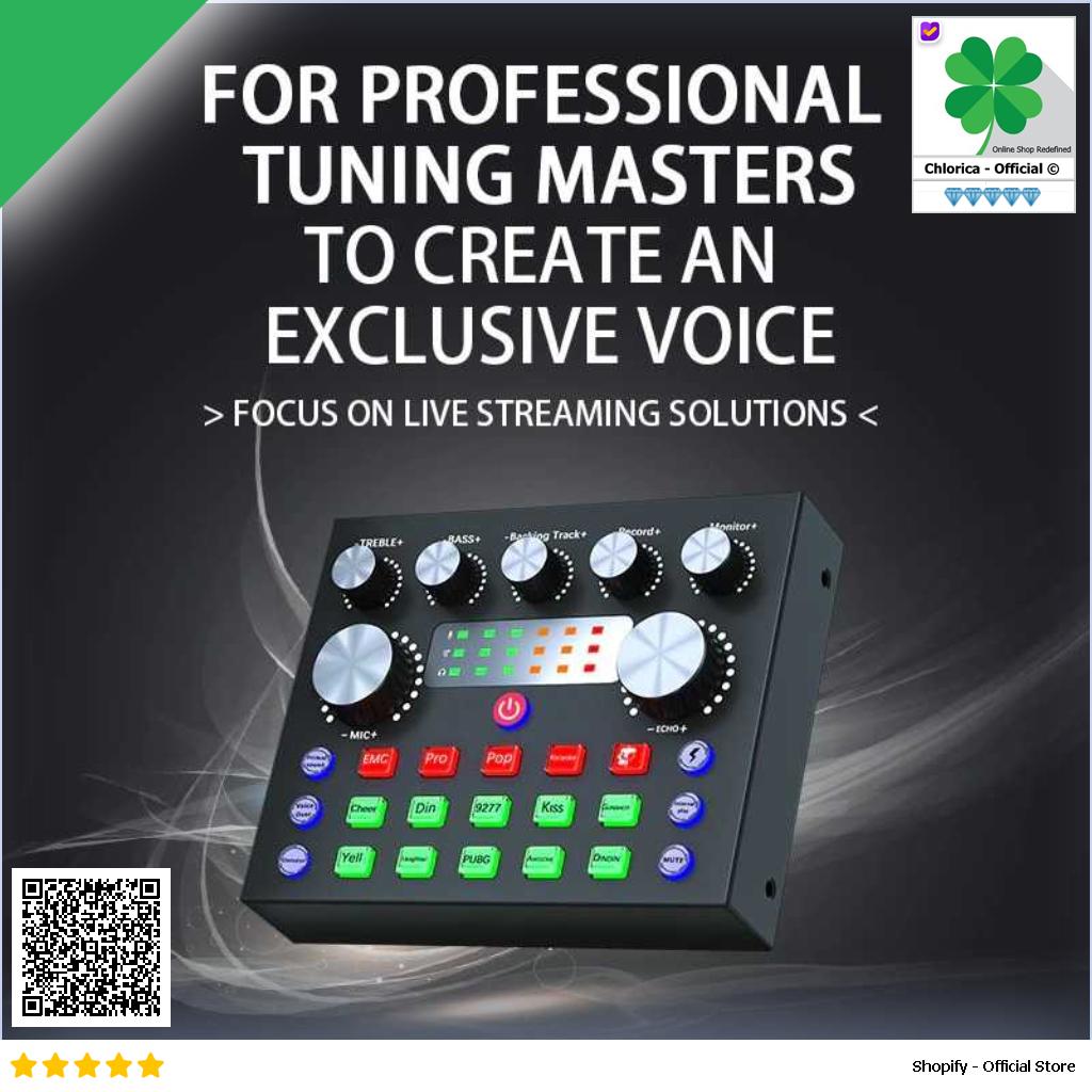 TaffSTUDIO Mixer USB External Sound Card Bluetooth Amplifier V8S