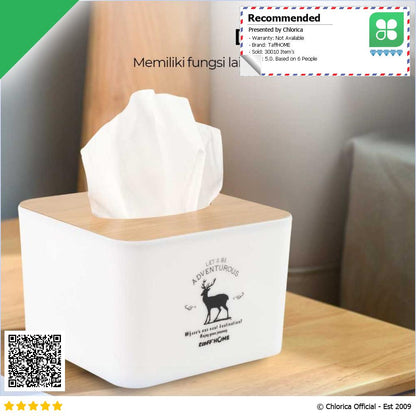 TaffHOME Kotak Tisu Kayu Multifungsi Wooden Tissue Box ZJ003