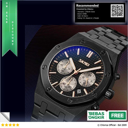 SKMEI Jam Tangan Pria Analog Chrono Waterproof Stratch Resistant 9296