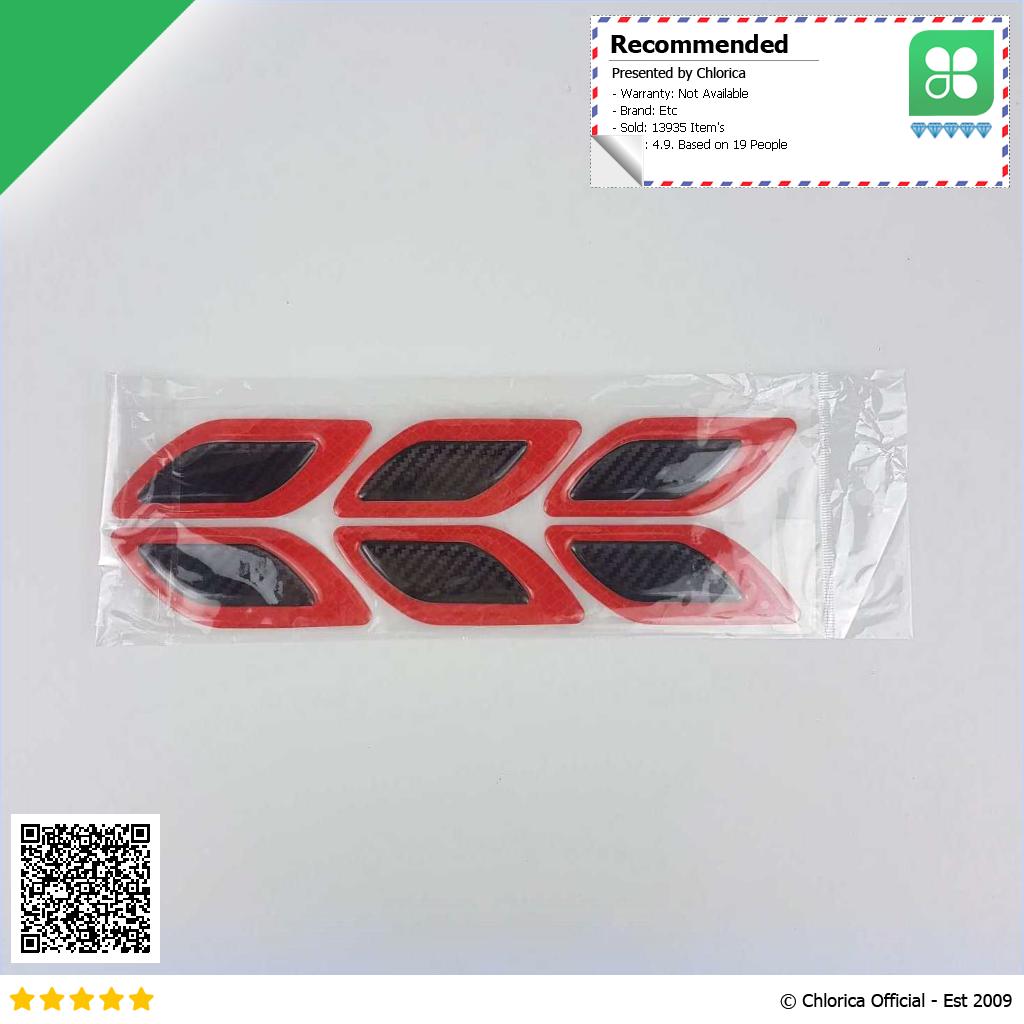 LARATH Carbon Fiber Car Sticker Auto Warning Decal Strips 6PCS 1183